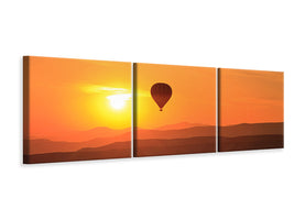 panoramic-3-piece-canvas-print-hot-air-balloon-at-sunset