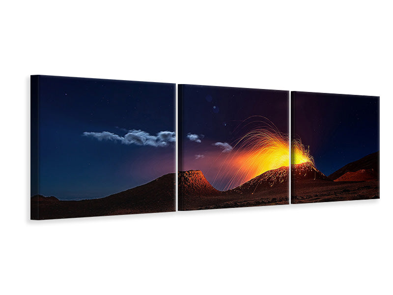 panoramic-3-piece-canvas-print-lava-flow-with-the-moon