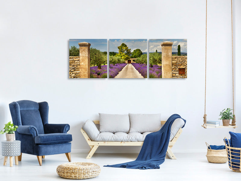 panoramic-3-piece-canvas-print-lavender-garden