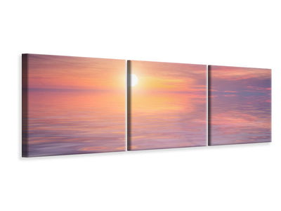 panoramic-3-piece-canvas-print-sunset-by-the-lake