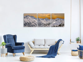 panoramic-3-piece-canvas-print-sunset-in-the-mountains